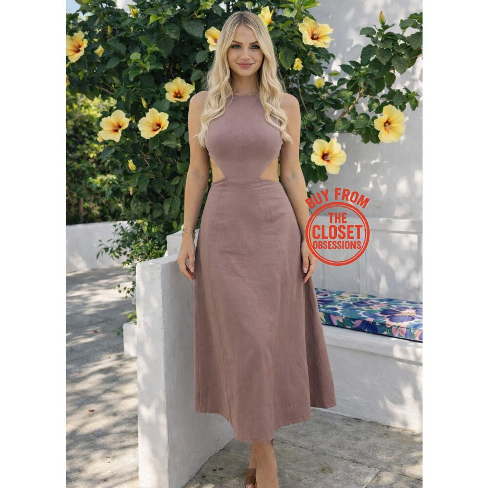 ZARA Cut-Out Midi Dress NWT - Picture 2 of 16